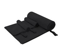 vidaXL Set di Asciugamani Sportivi 3 pcs Nero Poliestere e poliammide