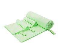 vidaXL Set di Asciugamani Sportivi 3 PCS Verde Poliestere e Poliammide, Set di Asciugamani Assorbenti Grandi, Leggeri in Poliestere, Asciugano Veloci, Morbidi e Lavabili