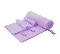vidaXL Set di Asciugamani Sportivi 3 PCS Viola Poliestere e Poliammide, Set di Asciugamani Assorbenti Grandi, Leggeri in Poliestere, Asciugano Veloci, Morbidi e Lavabili
