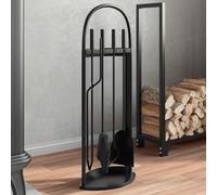 vidaXL Set di attrezzi per camino 5 pezzi 23x15x66 cm in acciaio