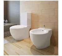 Vidaxl - Set Di Bidet & Toilette In Ceramica Bianca
