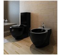 Vidaxl - Set Di Bidet & Toilette In Ceramica Nera