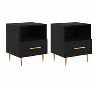vidaXL Set di comodini in nero e rovere, realizzati in legno ingegnerizzato, misura 40 x 35 x 47,5 cm. Perfetti per camere da letto moderne, vengono venduti in 2 pezzi e offrono tanto spazio per rip