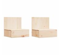 vidaXL Set di comodini in pino naturale di - Design classico per interni - Facili da pulire - Include 2 tavoli - Superficie del comodino