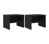 vidaXL Set di comodini in Rovere Nero, 2 Pezzi. Misure: 40 x 30 x 30 cm. Realizzati in Legno ingegnerizzato, Hanno Un Look Rustico e offrono Spazio di stoccaggio. Hanno Una Finitura Moderna e testur
