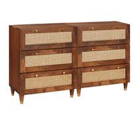 vidaXL Set di Credenze 2 pz 60 x 33,5 x 75 cm Legno di mango massello