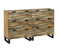 vidaXL Set di Credenze 2 pz Naturale 120 x 33 x 75 cm