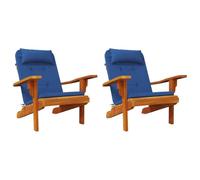 vidaXL Set di cuscini blu con telaio in legno rustico e 2 cuscini rimovibili. Perfetto per rilassarsi all'aperto, sul balcone o per arredare il tuo soggiorno. Può essere usato come cuscino per sedia