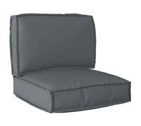 vidaXL Set di Cuscini per Pallet 2 pcs Antracite Tessuto Oxford