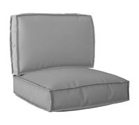 vidaXL Set di Cuscini per Pallet 2 pcs Grigio Tessuto Oxford