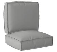 vidaXL Set di Cuscini per Pallet 2 pcs Grigio Tessuto Oxford