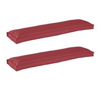 vidaXL Set di Cuscini per Pallet 2 pcs Rosso vino 150 x 40 x 8 cm
