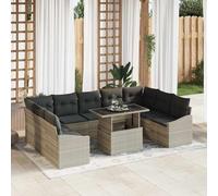 vidaXL Set di divani 10 pz Grigio chiaro polyrattan