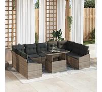 vidaXL Set di divani 10 pz Grigio polyrattan