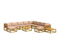 vidaXL Set di divani 12 pz Naturale Legno di Acacia Massello