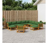 vidaXL Set di divani 12 pz Naturale Legno di Acacia Massello