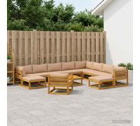 vidaXL Set di divani 12 pz Naturale Legno di Acacia Massello