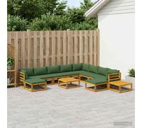 vidaXL Set di divani 12 pz Naturale Legno di Acacia Massello