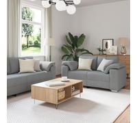 Set di divani a 2 Pezzi con Cuscini in Tessuto Grigio Chiaro