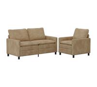vidaXL Bankstel 2 st Taupe Polyester