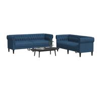 vidaXL Set di Divani 2 pz Blu in Tessuto
