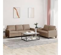 vidaXL Set di Divani 2 pz con Cuscini cappuccino in Similpelle