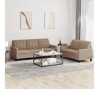 VidaXL Set di Divani 2 pz con Cuscini cappuccino in Similpelle