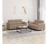 vidaXL Set di Divani 2 pz con Cuscini cappuccino in Similpelle