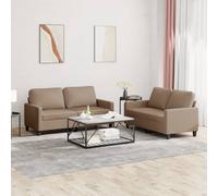 vidaXL Set di Divani 2 pz con Cuscini cappuccino in Similpelle