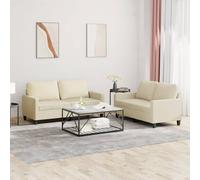 vidaXL Set di Divani 2 pz con Cuscini crema in Similpelle