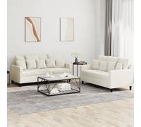 vidaXL Set di Divani 2 pz con Cuscini Crema in Velluto