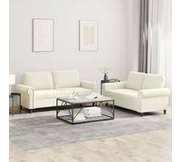 vidaXL Set di Divani 2 pz con Cuscini Crema in Velluto