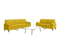 vidaXL Set di Divani 2 pz con Cuscini e Rinforzi Giallo in Velluto