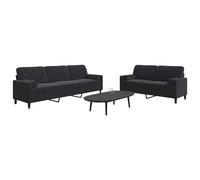 vidaXL Set di Divani 2 pz con Cuscini e Rinforzi Nero in Velluto