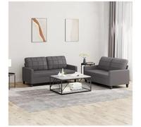 VIDAXL - Set Di Divani 2 Pz Con Cuscini Grigio In Similpelle