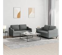 vidaXL Set di Divani 2 pz con Cuscini Grigio Scuro in Tessuto