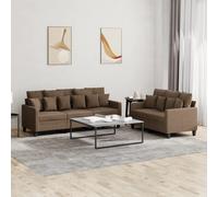 vidaXL Set di Divani 2 pz con Cuscini Marrone in Tessuto