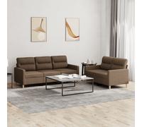 vidaXL Set di Divani 2 pz con Cuscini Marrone in Tessuto