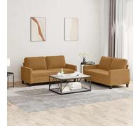 vidaXL Set di Divani 2 pz con Cuscini Marrone in Velluto