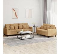 vidaXL Set di Divani 2 pz con Cuscini Marrone in Velluto