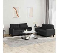 VidaXL Set di Divani 2 pz con Cuscini Nero in Similpelle