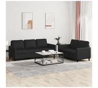vidaXL Set di Divani 2 pz con Cuscini Nero in Similpelle