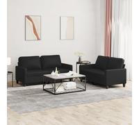 vidaXL Set di Divani 2 pz con Cuscini Nero in Similpelle