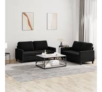 vidaXL Set di Divani 2 pz con Cuscini Nero in Velluto