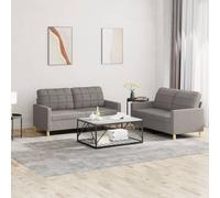 vidaXL Set di Divani 2 pz con Cuscini Tortora in Tessuto