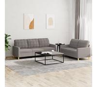 VIDAXL - Set Di Divani 2 Pz Con Cuscini Tortora In Tessuto