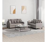 vidaXL Set di Divani 2 pz con Cuscini Tortora in Tessuto