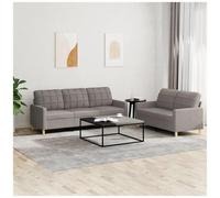 VIDAXL - Set Di Divani 2 Pz Con Cuscini Tortora In Tessuto