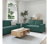 vidaXL Set di Divani 2 pz con Cuscini Verde scuro in Velluto