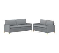 vidaXL Set di divani 2 pz Grigio Chiaro Tessuto